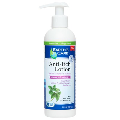 Earth's Care Anti-Itch Lotion, No Fragrances or Steroids, USA, 8 OZ. Exp. 03/26