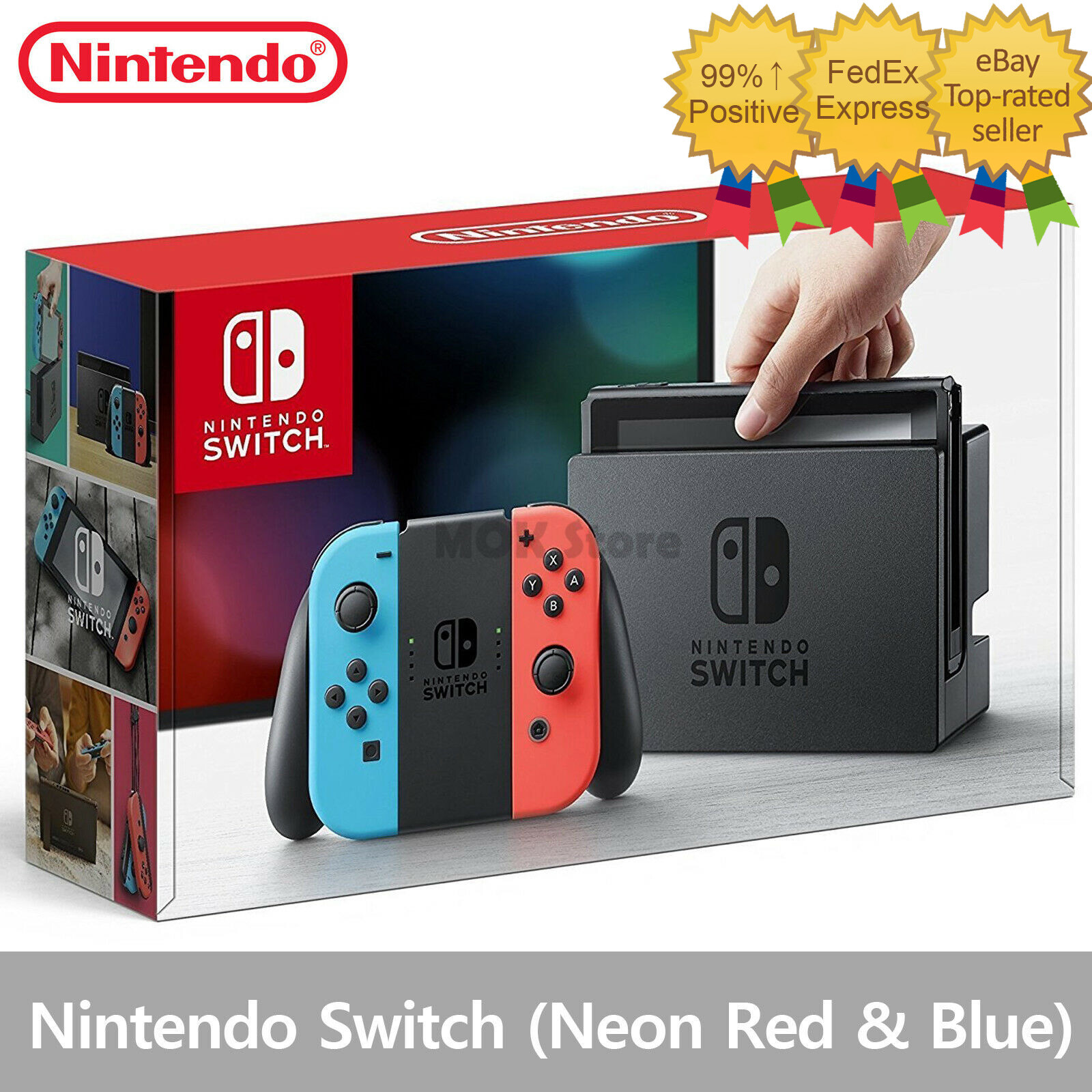 Nintendo Switch - 32GB Gray Console (with Neon Red/Neon Blue Nintendo Switch - 32GB Gray Console (with Neon Red/Neon Blue