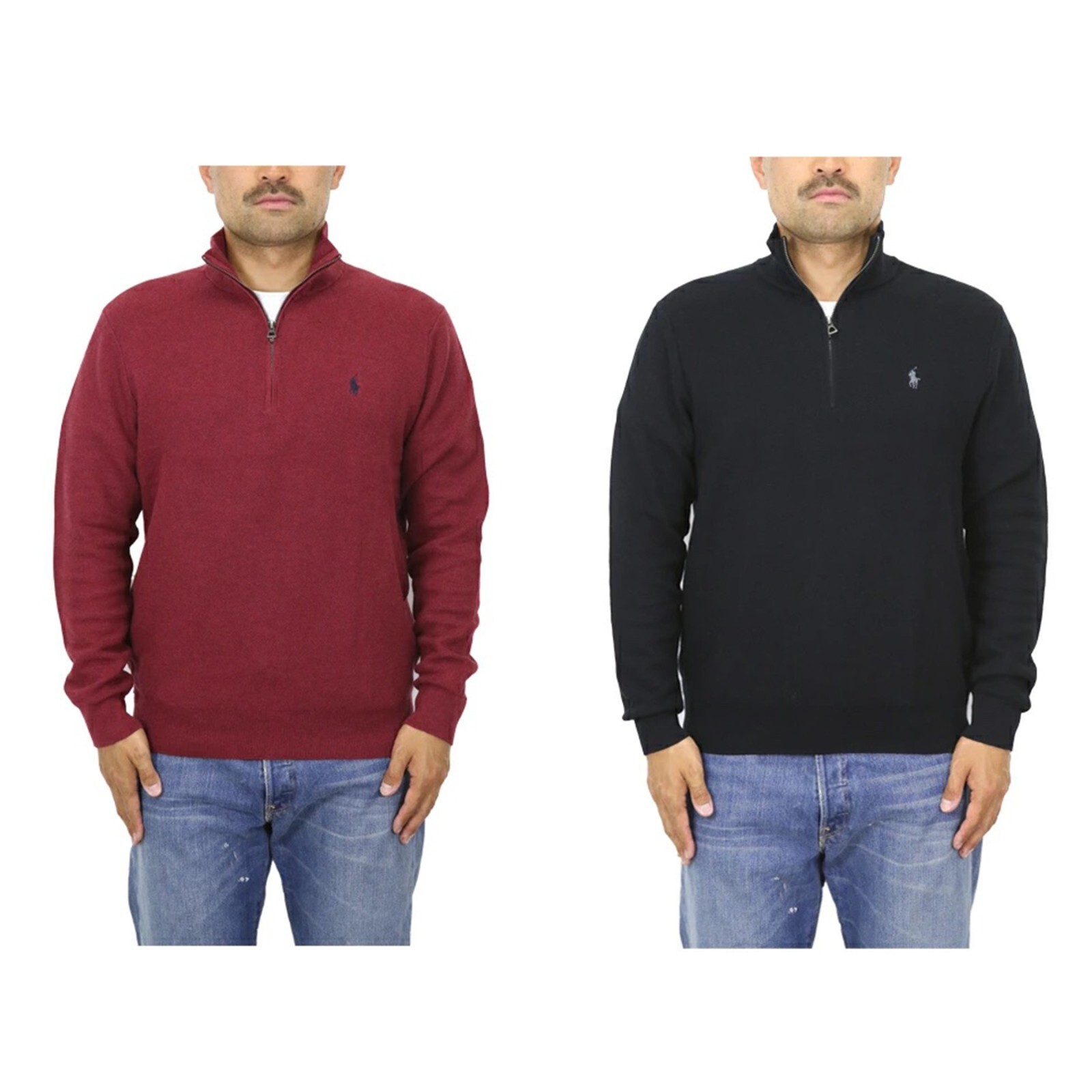 

Polo Ralph Lauren Сетчатый хлопковый пуловер Pima с застежкой-молнией 1/4 — 2 цвета —