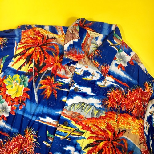 トップス 50s Hale Hawaii aloha shirt Vintage 1940s 1950s Women's Hale Hawaii Tea Timer Land of