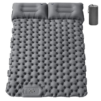 Portable Camping Sleeping Pad with Pillow Built-in Foot Pump for 2 Persons