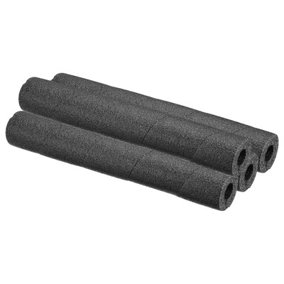 15.7''Lx1''IDx0.75''T Pipe Insulation Foam Tube, Black, 4Pcs