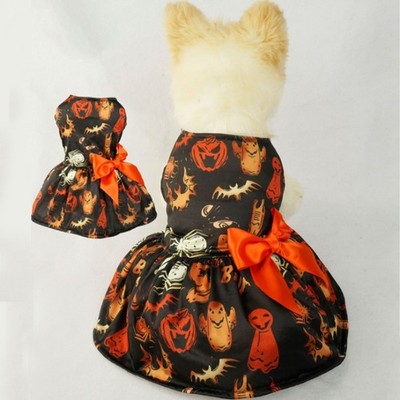 Haustiere Hund Halloween Kostüm Welpe Kürbis Kleidung Vintage Kleid Gruselig