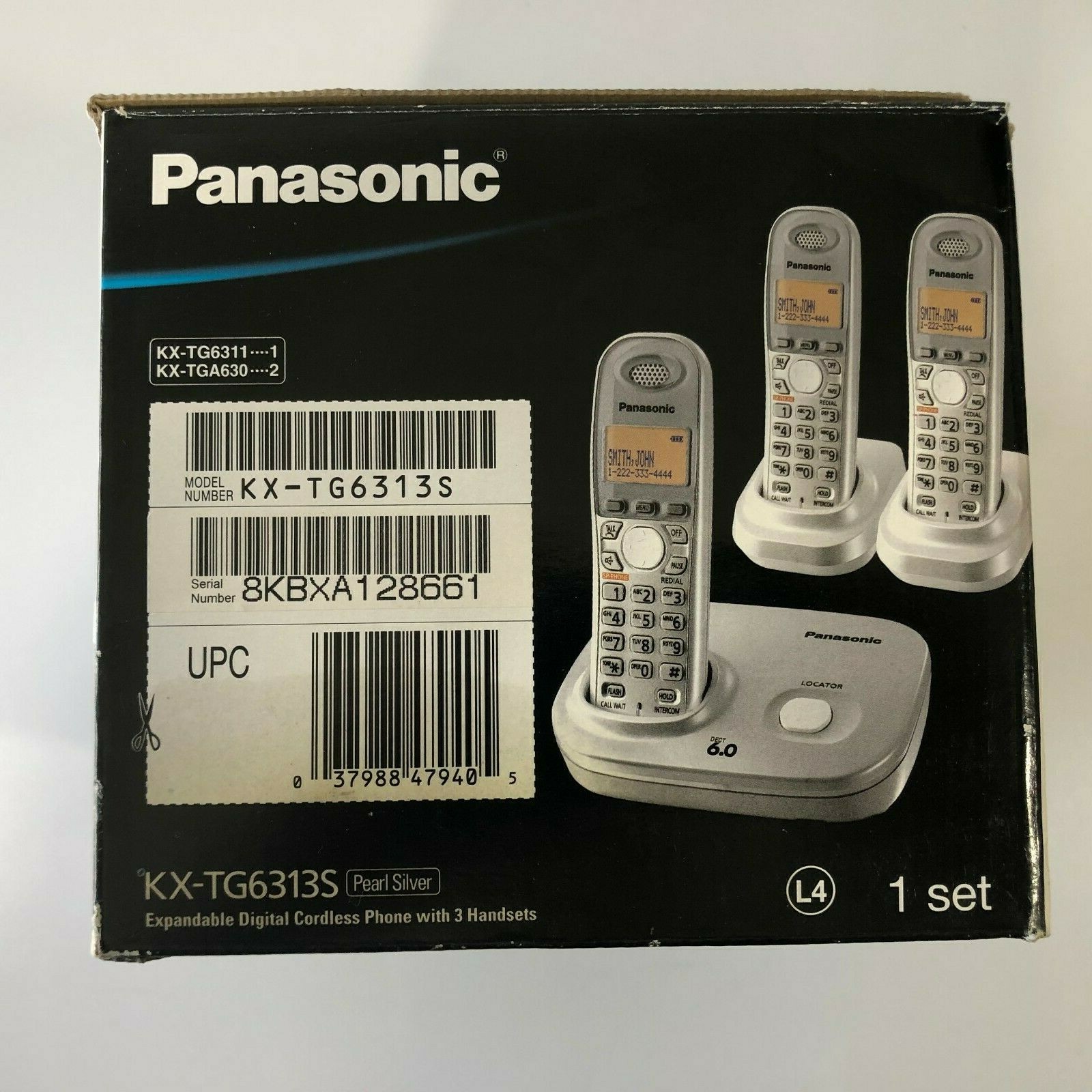 Panasonic KX-TG6073S Cordless Telephone Answering System 3 Handsets Silver