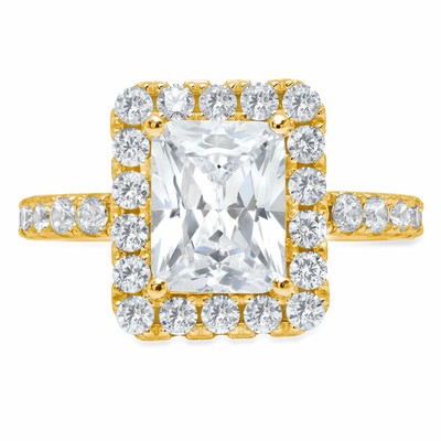 Pre-owned Pucci 3.9 Emerald Round Cut Solitaire Wedding Engagement Bridal Ring 14k Yellow Gold In White/colorless