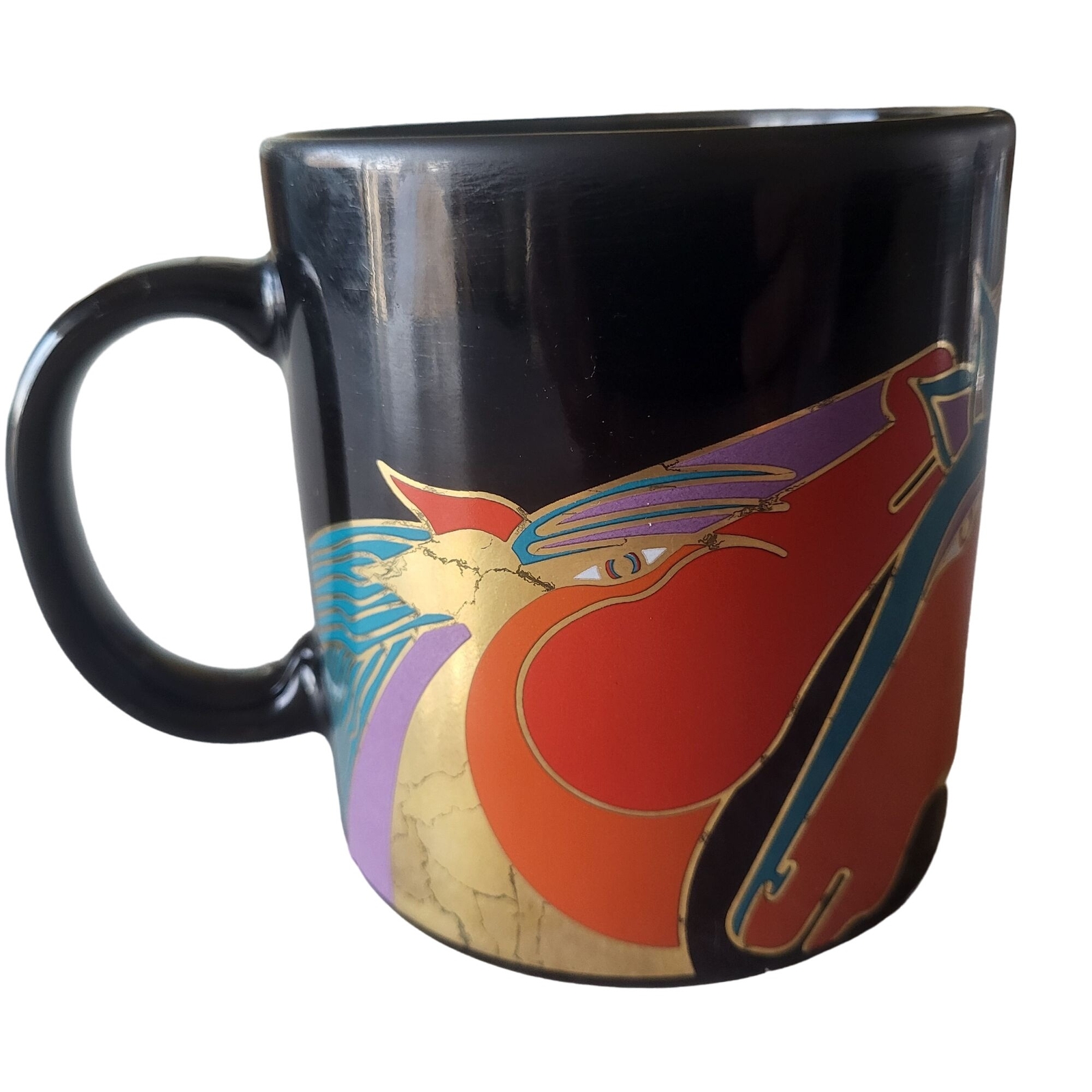 Laurel Burch Persian Horses 12 oz Coffee Mug Tea Cup Black Vin...