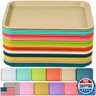 Mumufy Plastic Fast Food Trays Bulk Colorful Restaurant Serving Trays Cafeteria Rectangular Plastic Serving Platter Grill for Kitchen Restaurant Coffee(Bright Color,24 Pcs)