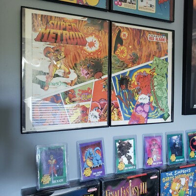 FRAMED Retro 1994 Super Metroid 2page ad/poster/comic SNES game Wall Art