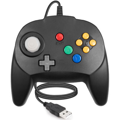 Classic Retro N64 64 Bit Game Console USB Wired Controller Gamepad for PC MAC OS