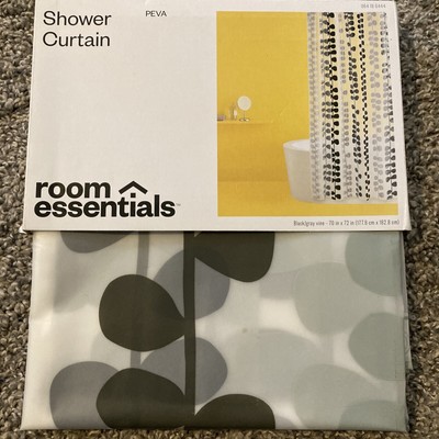 Room essentials Black Gray Vine Shower Curtain NEW