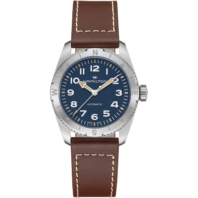 Hamilton Khaki Field Expedition Auto Blue Dial LTHR Band Men's Watch H70225540