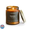 Calyan Wax Co. Soy Wax Candle, Seaside + Citrus Scented Candle, 57 Hour Burn Time, Aromatherapy Soy Candles, Non Toxic and Vegan Soy Wax, Amber Glass Jar Scented Candles, 7.2oz