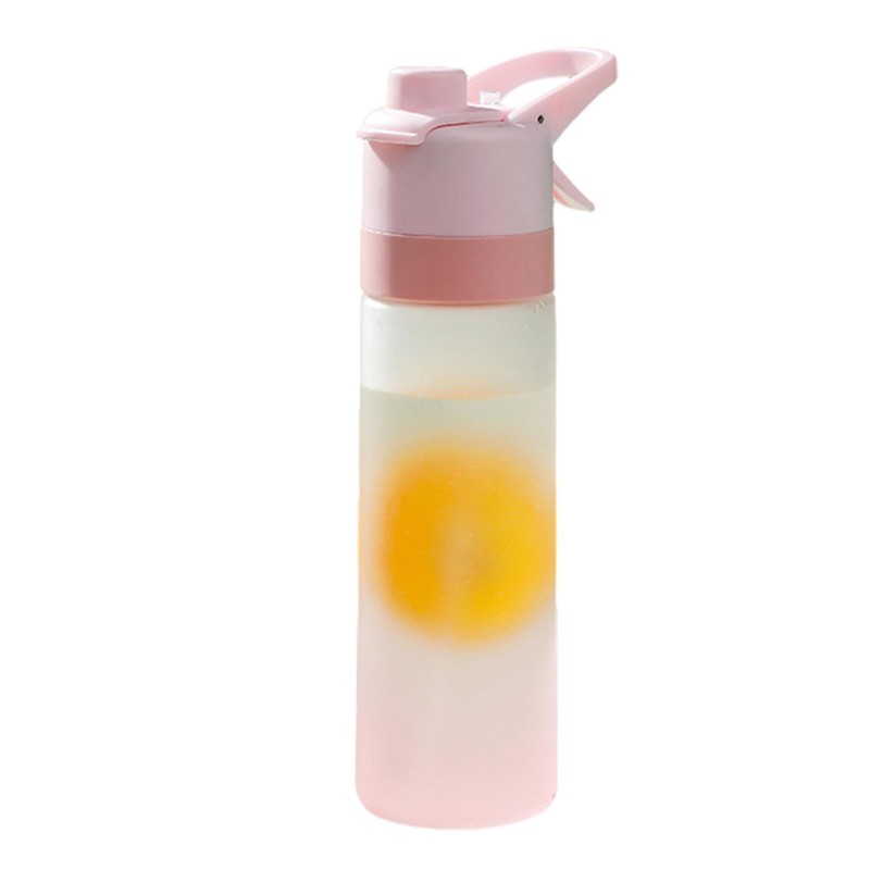 650ml Sports Spray Water Bottle 2-in-1 Drinking Cup with Mist Hydration