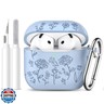 Dgege for AirPods 4 Case Cover(2024), Cute Flower Engraved Case Compatible with Apple airpods 4,Soft Silicone Full Protective Case for AirPods 4 Case with Keychain and Cleaner Kit for Women,Men（Lilac）