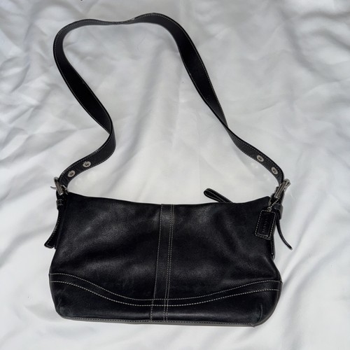レア✨COACH 2way one shoulder bag black Y2K Vintage Y2K Coach Black Leather Shoulder Bag – On Seam