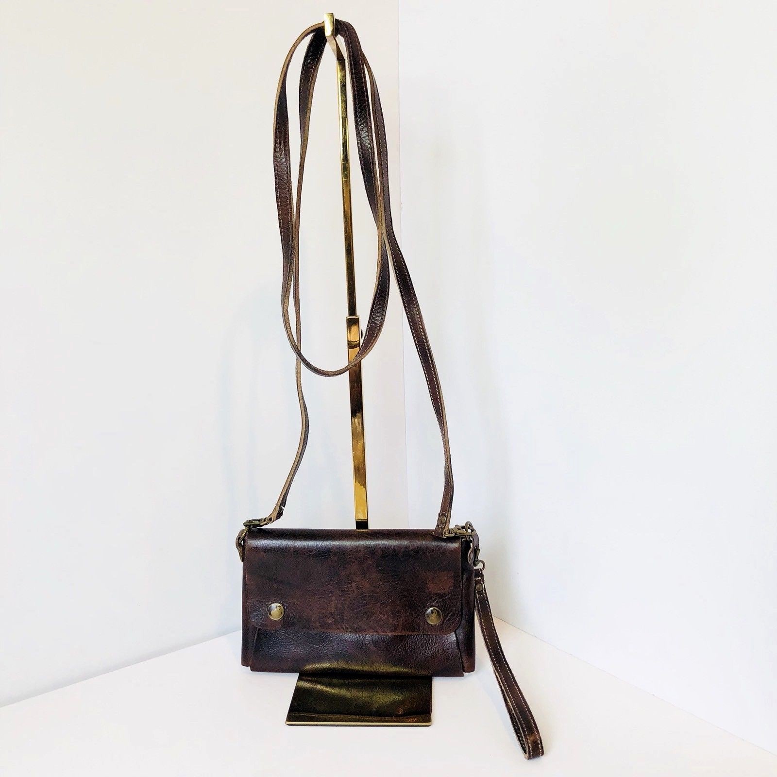 Bed Stu Kensington Crossbody Wristlet Brown Rustic