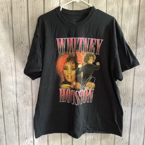 Whitney Houston Classic Black Photo Men's T-Shirt Size 2XL | eBay