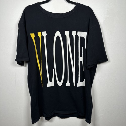 VLONE ロングTシャツ　ブラック&オレンジ VLONE Black and Orange long sleeve shirt, Size | Depop