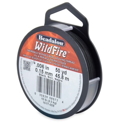 Beadalon 161-T008 Wildfire Stringing Thread .006''X50yd-Black