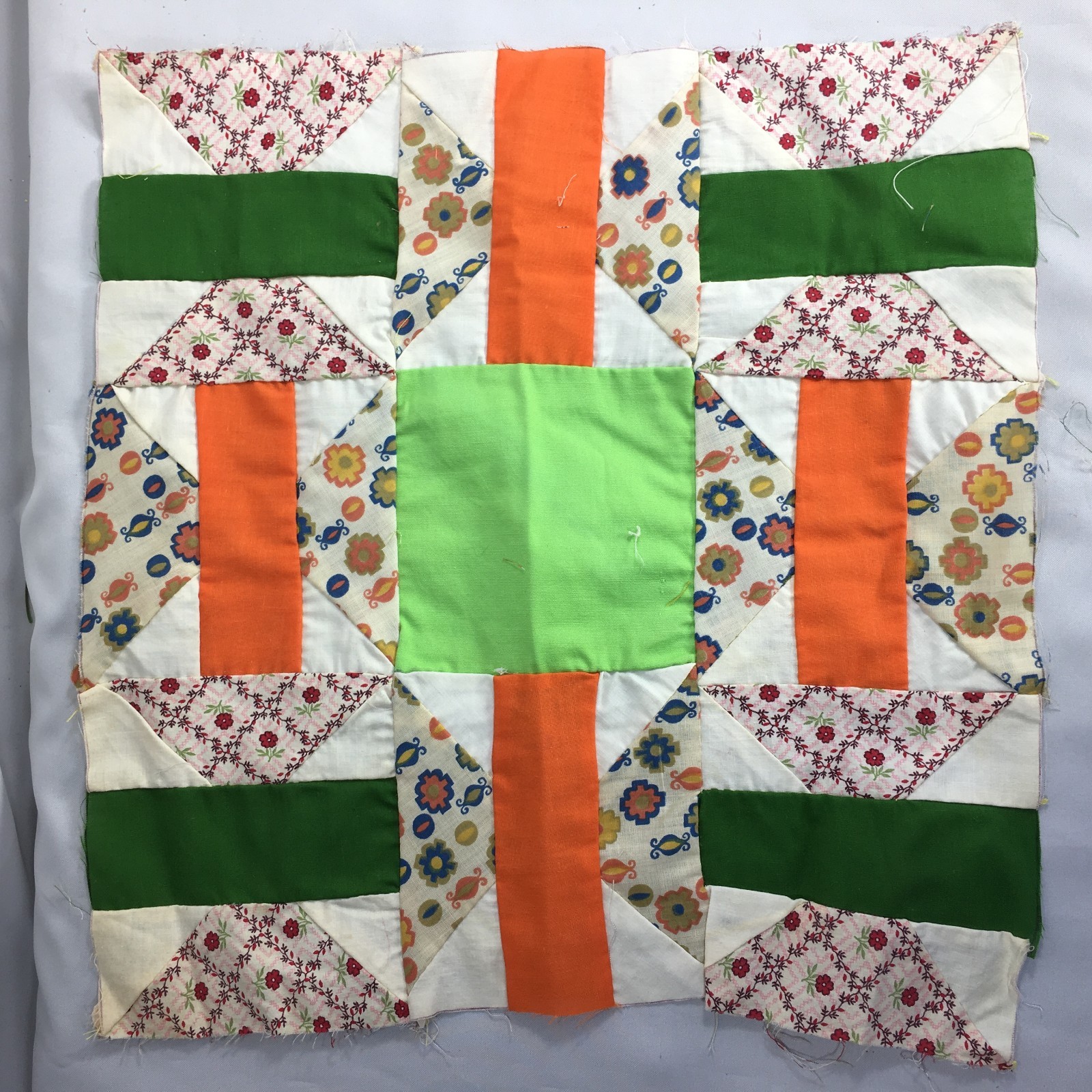 Lot Hand Stitched Quilt Quilting Blocks Squares 12