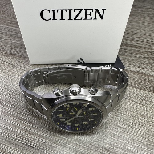 Pre-owned Citizen New✅titanium✅  Eco-drive Garrison Blue Number Dial Men's Watch At2480-57l