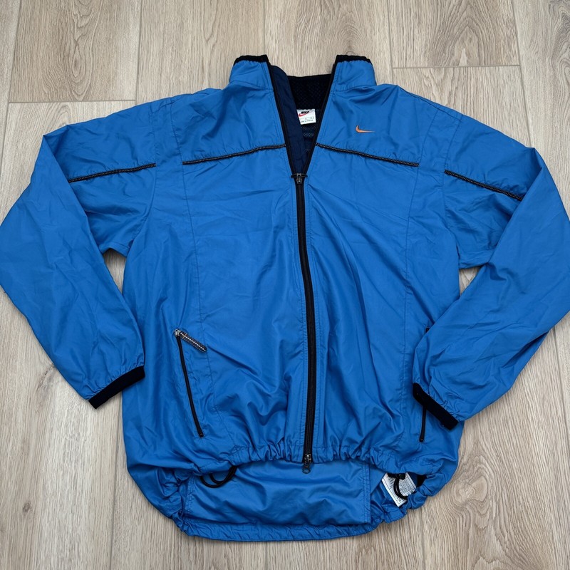 Nike Vintage Sz Large Blue Full Zip Windbreaker Early 2000s