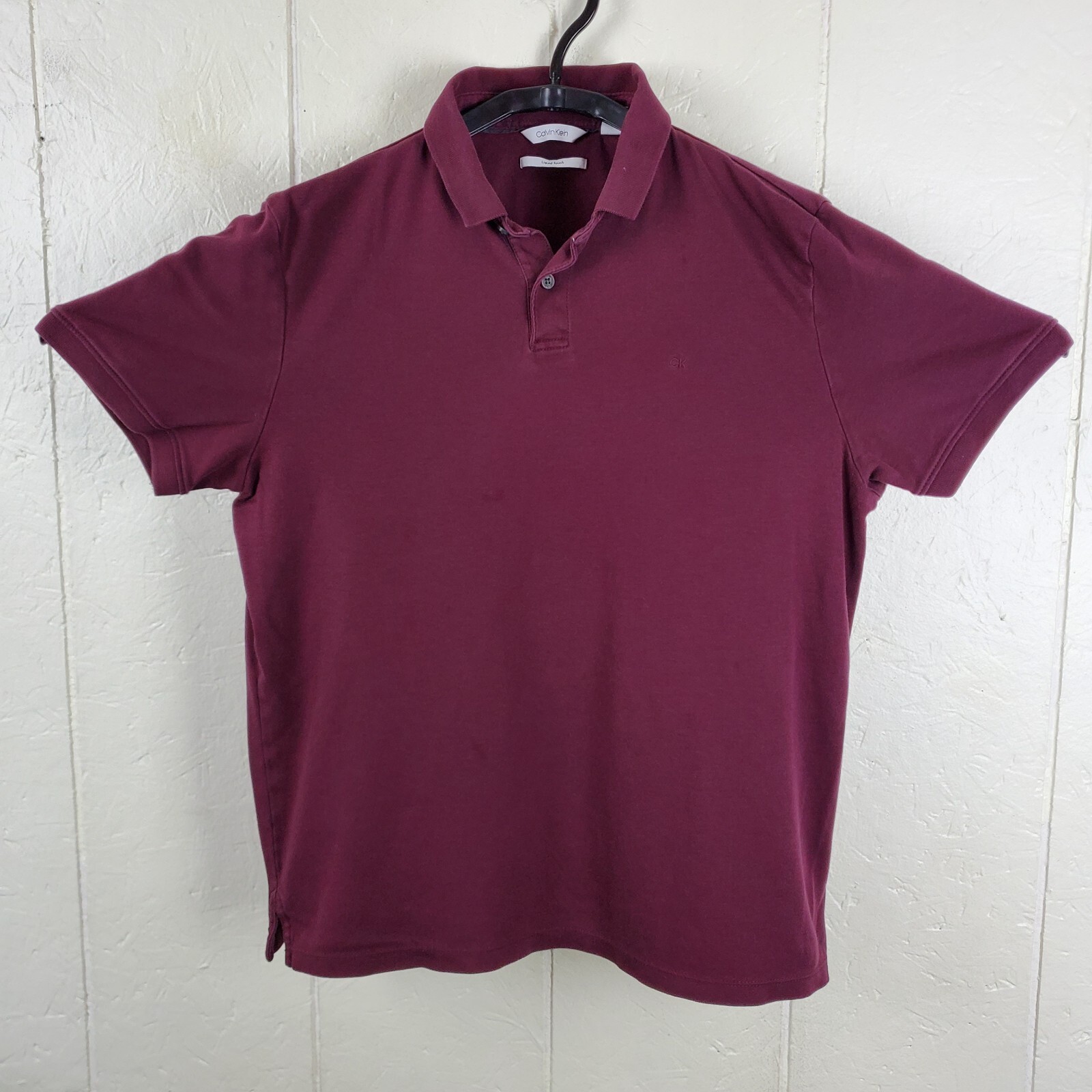 Calvin Klein Polo Shirt Mens Medium Purple Collared 1/4