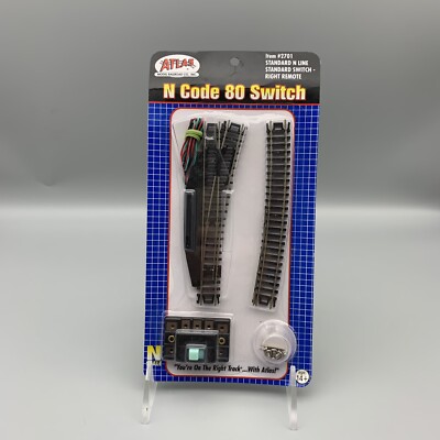 Atlas N Scale Code 80 Standard N Line Switch Right Remote #2701 Track NEW