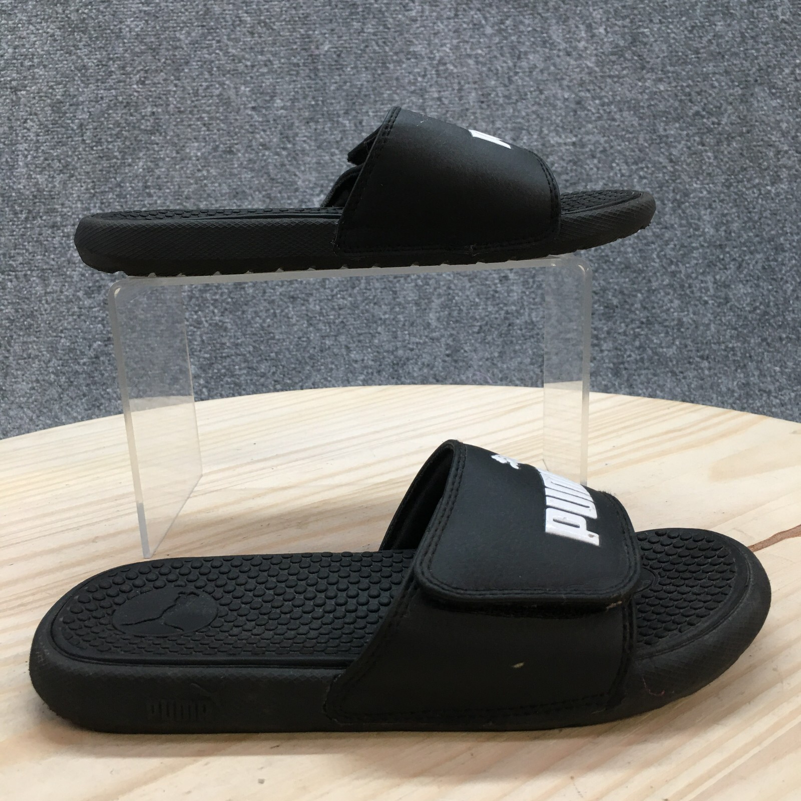 Puma Slippers Youth 2 Softride Massage Slides Black Rubber Casual Open Toe  Strap | eBay