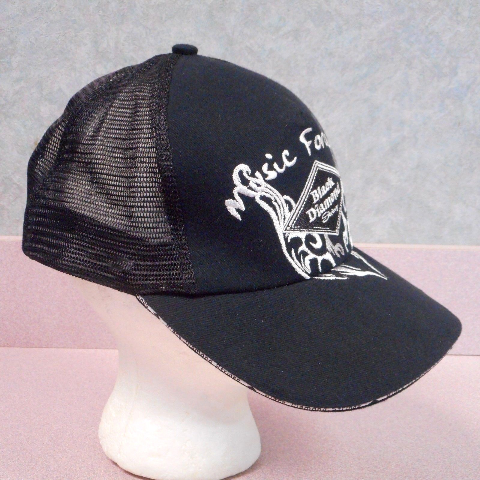 Black Diamond Strings Music Forever, Mesh,Strap Back Black & Silver Cap/Hat
