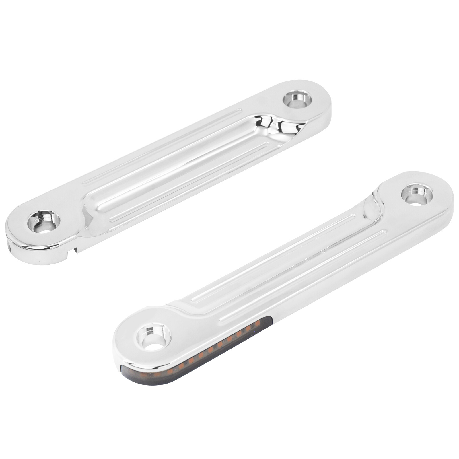 Chrome LED Flush Fork Turn Signal Side Light For Harley Road King Glide 98-2024