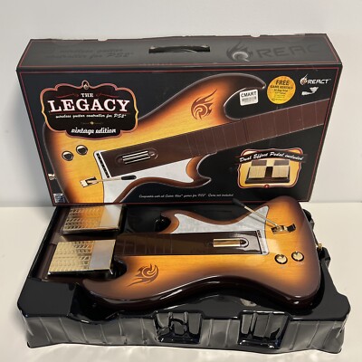 React Legacy RT696P Wireless Guitar Hero PS2 Controller w/Dongle & Strap - NEW!!