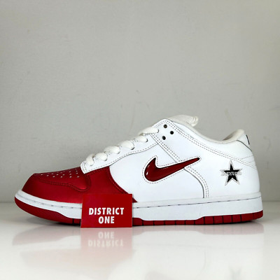 Supreme x Nike Dunk SB Low Varsity Red Jewel Swoosh Red - Size 8.5 - CK3480 600