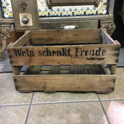 Vintage Antique Style German Beer Wine Crate Box Wein Schenkt Antique Style