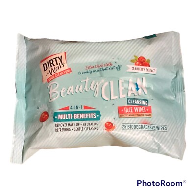 Dirty Works - Beauty Clean - 25 Lingettes Biodégradables - Cranberry Extract