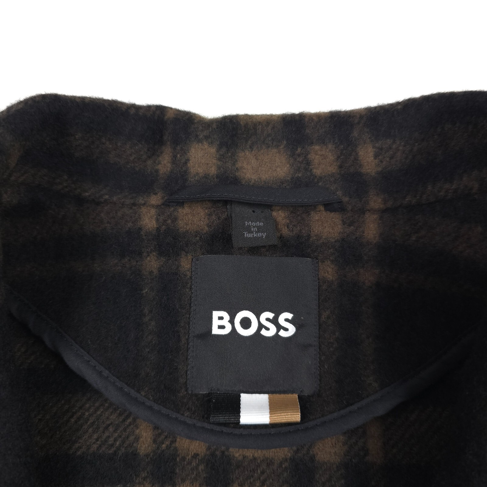Pre-owned Hugo Boss $795  C-cam-234 Relaxed Fit Black Check Wool Top Coat Mens Size 40r