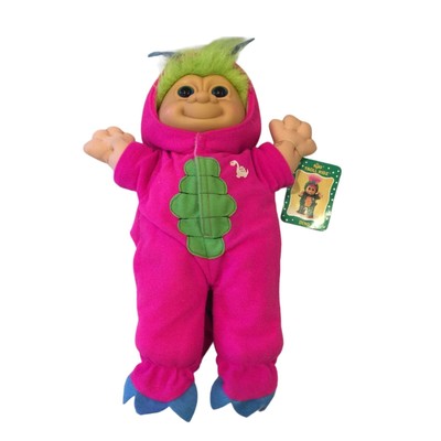 Russ Troll Kidz #2482 Dino Costume 15'' Soft Body Character Green Hair