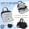 QIXIHU Pencil Case for Girls Boys Cute Corduroy Pencil Bag with 5 Compartments Makeup Bag for Women Pencil Pouch Organizer Aesthetic School Supplies, Black