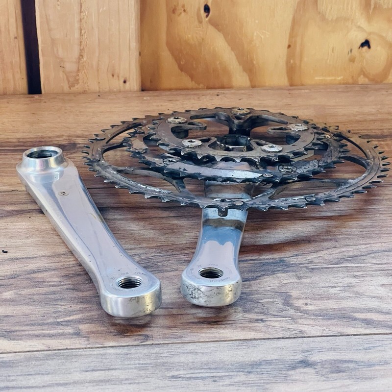 Shimano Dura-Ace FC-7703 TRIPLE Crankset 130BCD 172.5 Octalink V.1 &nbsp;WORN RINGS