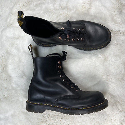 Black and rose cheap gold dr martens