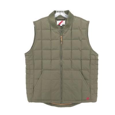 BEST MADE Co. Olive Green 800 Fill Goose Down Vest Quilted Men's LARGE