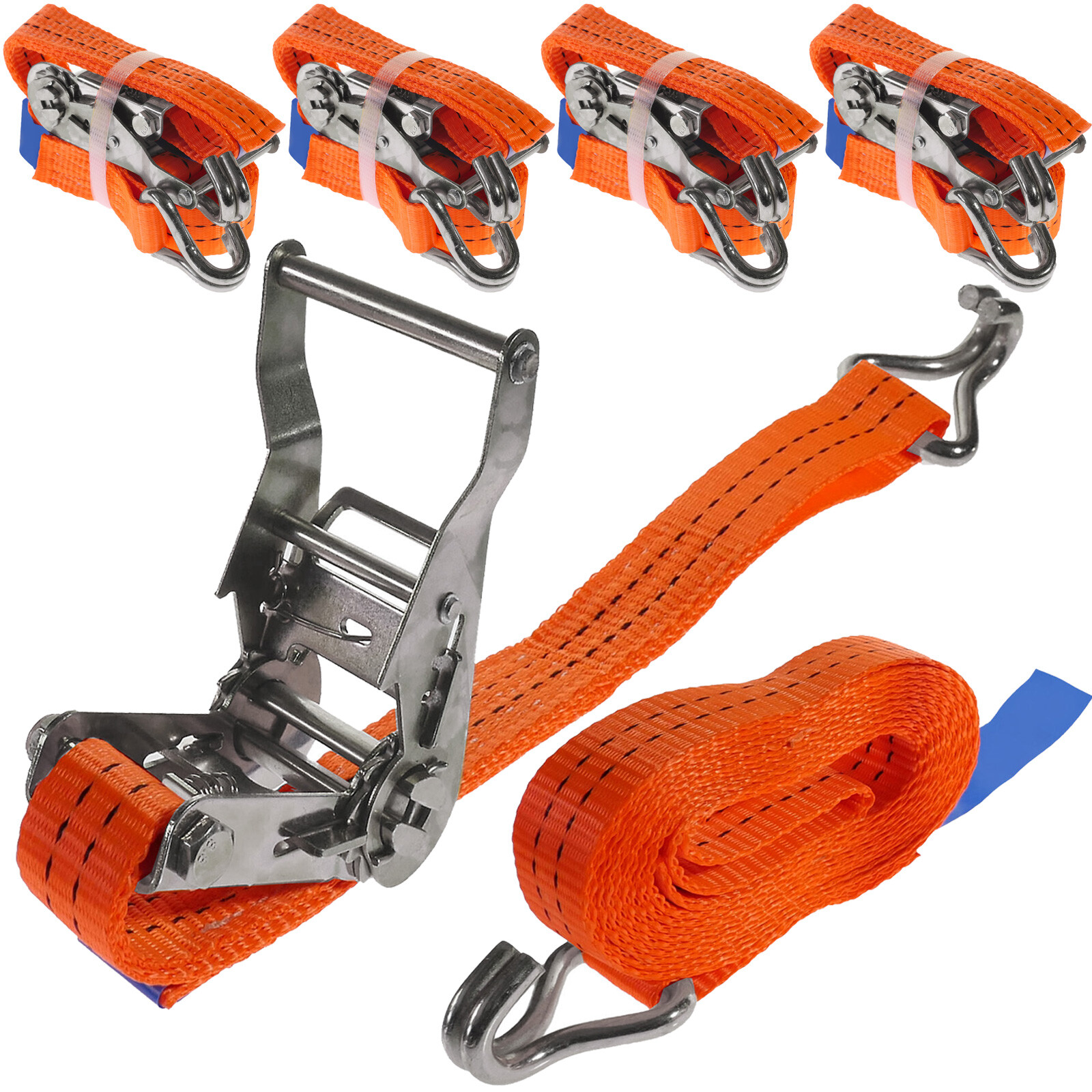 4 x 2000 kg Spanngurte 4m 2t 2teilig Ratschengurte Zurrgurte Ratschenspanngurte