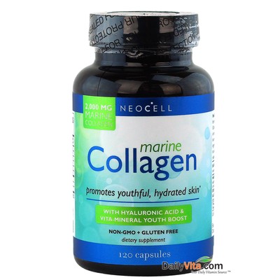 NeoCell Fish (Marine) Collagen plus HA (Hyaluronic Acid) 120 Capsules, FRESH