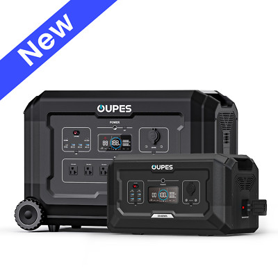 OUPES 5120Wh Mega 3 Power Station Solar Generator Power+B2 Extra Battery Camping