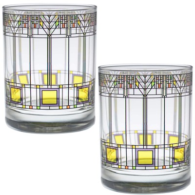 Culver Frank Lloyd Wright DOF Double Old Fashioned Glass 14-Ounce (Gift Boxed...