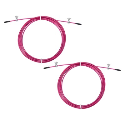 2Pcs 10Ft Speed Jump Rope Replacement Cable Professional Skipping Rope Pink