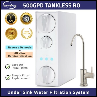 iSpring RO500AK-BN, NSF Certified Tankless Reverse Osmosis Water Filter System