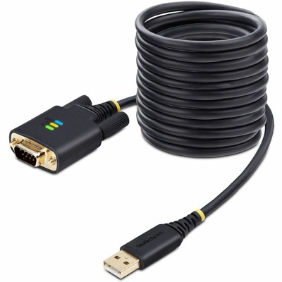 StarTech.com 10ft [3m] USB to Serial Adapter Cable, COM Retention, FTDI, DB9