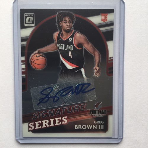グレッグ・ブラウンⅢ 2021-22 10枚限定ルーキー直書きサインカード 2021 Donruss Rated Rookie Holo Blue Laser Signatures Greg