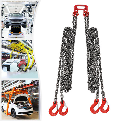 5T Chain Sling Mining Lifting Moving Link Hoisting Crane Self-locking Hook 10FT